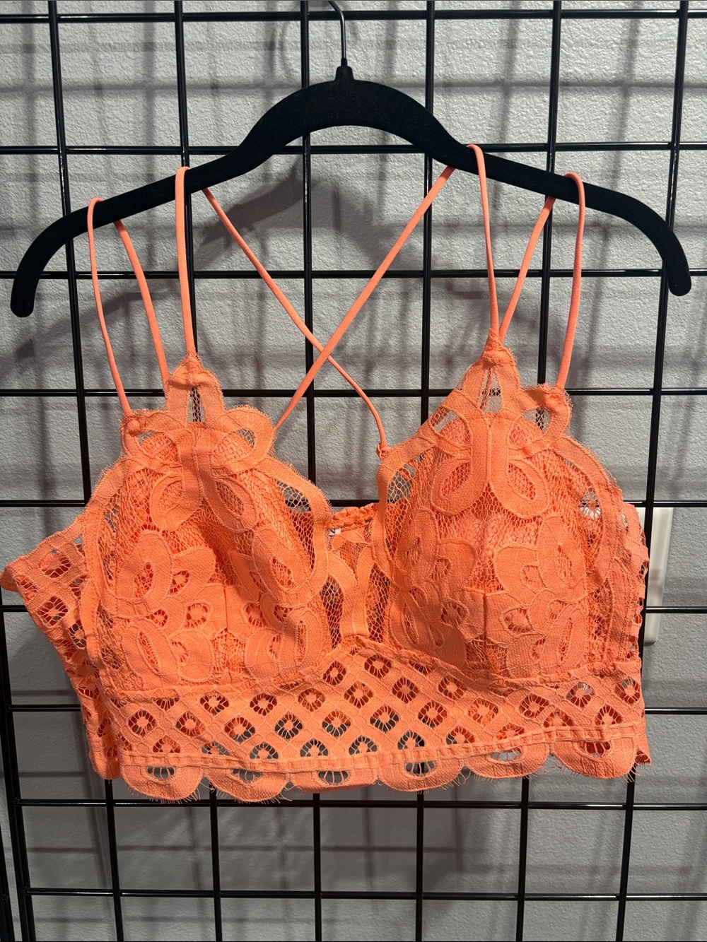 Zenana Outfitters Coral Lace Bralette with Floral Detail